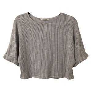 Caution To The Wind Blue/White Cropped Tee